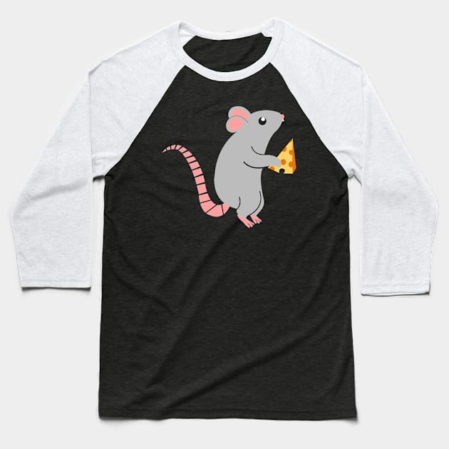 Rat - in love with Cheese Baseball T-Shirt by MaikaeferDesign